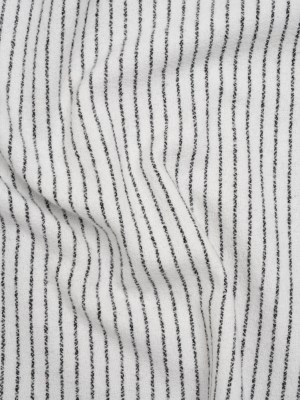 Yarn-Dyed Cotton Flannel – Black on White Chalk Stripes – Deadstock Yarn-Dyed Cotton Flannel – Black on White Chalk Stripes – Deadstock