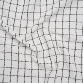 Yarn-Dyed Cotton Flannel – Black on White Windowpane Checks – Deadstock Yarn-Dyed Cotton Flannel – Black on White Windowpane Checks – Deadstock