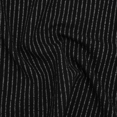 Yarn-Dyed Cotton Flannel – White on Black Chalk Stripes – Deadstock Yarn-Dyed Cotton Flannel – White on Black Chalk Stripes – Deadstock