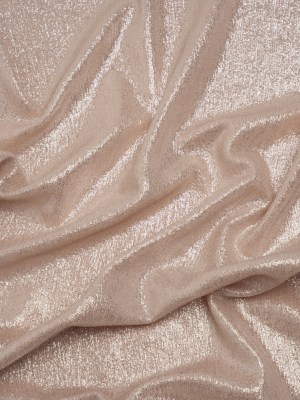 Metallic Foiled Uneven Stretch Rib Knit – Silver on Peach – Estelle Collection Metallic Foiled Uneven Stretch Rib Knit – Silver on Peach – Estelle Collection