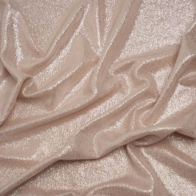 Metallic Foiled Uneven Stretch Rib Knit – Silver on Peach – Estelle Collection Metallic Foiled Uneven Stretch Rib Knit – Silver on Peach – Estelle Collection