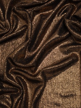 Metallic Foiled Uneven Stretch Rib Knit – Rose Gold on Black – Estelle Collection Metallic Foiled Uneven Stretch Rib Knit – Rose Gold on Black – Estelle Collection