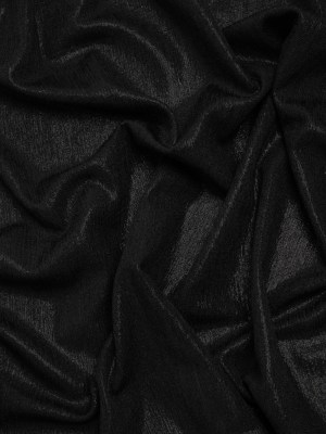 Metallic Foiled Uneven Stretch Rib Knit – Black on Black – Estelle Collection Metallic Foiled Uneven Stretch Rib Knit – Black on Black – Estelle Collection