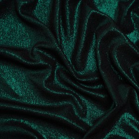 Metallic Foiled Uneven Stretch Rib Knit – Teal on Black – Estelle Collection Metallic Foiled Uneven Stretch Rib Knit – Teal on Black – Estelle Collection