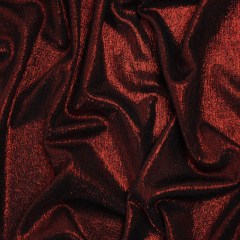 Metallic Foiled Uneven Stretch Rib Knit – Red on Black – Estelle Collection Metallic Foiled Uneven Stretch Rib Knit – Red on Black – Estelle Collection