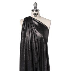 Metallic Foiled Uneven Stretch Rib Knit – Charcoal on Black – Estelle Collection Metallic Foiled Uneven Stretch Rib Knit – Charcoal on Black – Estelle Collection