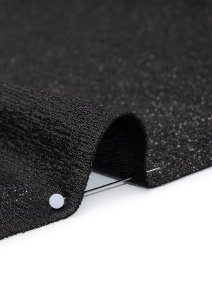 Metallic Foiled Uneven Stretch Rib Knit – Charcoal on Black – Estelle Collection Metallic Foiled Uneven Stretch Rib Knit – Charcoal on Black – Estelle Collection