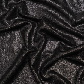 Metallic Foiled Uneven Stretch Rib Knit – Charcoal on Black – Estelle Collection Metallic Foiled Uneven Stretch Rib Knit – Charcoal on Black – Estelle Collection