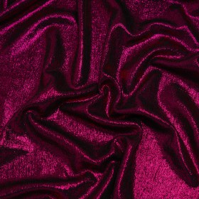 Metallic Foiled Uneven Stretch Rib Knit – Fuchsia on Black – Estelle Collection Metallic Foiled Uneven Stretch Rib Knit – Fuchsia on Black – Estelle Collection