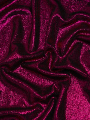 Metallic Foiled Uneven Stretch Rib Knit – Fuchsia on Black – Estelle Collection Metallic Foiled Uneven Stretch Rib Knit – Fuchsia on Black – Estelle Collection