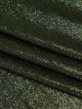 Metallic Foiled Uneven Stretch Rib Knit – Green on Black – Estelle Collection Metallic Foiled Uneven Stretch Rib Knit – Green on Black – Estelle Collection