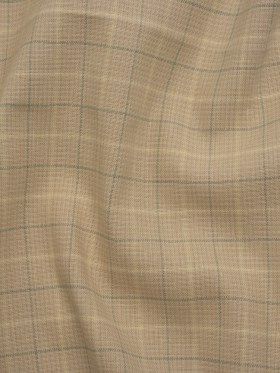 Medium Weight Linen Woven – Beige and Sage Green Windowpane Tattersall Check Plaid Medium Weight Linen Woven – Beige and Sage Green Windowpane Tattersall Check Plaid