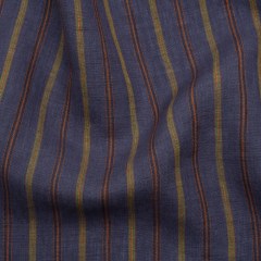 Lightweight Linen Woven – Navy, Green and Orange Stripes Lightweight Linen Woven – Navy, Green and Orange Stripes