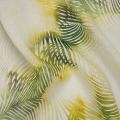 Medium Weight Linen Woven Print – Citrus Green, Yellow and White Illuminated Palm Leaves Medium Weight Linen Woven Print – Citrus Green, Yellow and White Illuminated Palm Leaves
