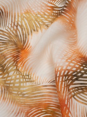 Medium Weight Linen Woven Print – Blush, Olive and White Illuminated Palm Leaves Medium Weight Linen Woven Print – Blush, Olive and White Illuminated Palm Leaves