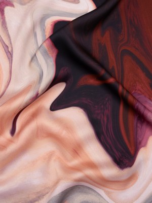 Polyester Satin – Rose Pink, Purple and Steel Blue Liquid Swirls – Mood Exclusive Liquid Motion Print Polyester Satin – Rose Pink, Purple and Steel Blue Liquid Swirls – Mood Exclusive Liquid Motion Print