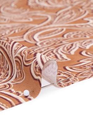 Polyester Satin – Tan, Cream and Brown Paisley – Mood Exclusive Spice Scroll Print Polyester Satin – Tan, Cream and Brown Paisley – Mood Exclusive Spice Scroll Print