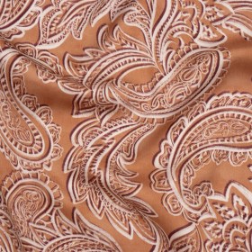 Polyester Satin – Tan, Cream and Brown Paisley – Mood Exclusive Spice Scroll Print Polyester Satin – Tan, Cream and Brown Paisley – Mood Exclusive Spice Scroll Print