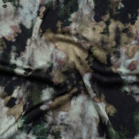 Polyester Satin – Forest Green, Beige and Muted Pale Blue Abstract Painting – Mood Exclusive Earthtone Flow Print Polyester Satin – Forest Green, Beige and Muted Pale Blue Abstract Painting – Mood Exclusive Earthtone Flow Print