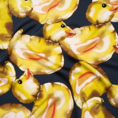 Polyester Satin – Yellow and Navy Large Rubber Ducky Balloons – Mood Exclusive Puffed Pond Print Polyester Satin – Yellow and Navy Large Rubber Ducky Balloons – Mood Exclusive Puffed Pond Print