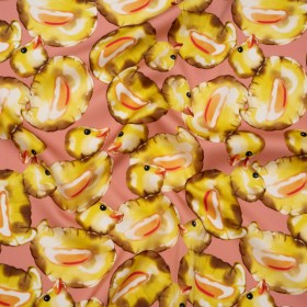 Polyester Satin – Yellow and Rose Pink Small Rubber Ducky Balloons – Mood Exclusive Puffed Pond Print Polyester Satin – Yellow and Rose Pink Small Rubber Ducky Balloons – Mood Exclusive Puffed Pond Print