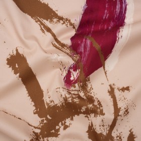 Brushed Cotton Woven – Peachy Beige, Brown and Raspberry Pink Abstract Painting – Mood Exclusive Dust & Drizzle Print Brushed Cotton Woven – Peachy Beige, Brown and Raspberry Pink Abstract Painting – Mood Exclusive Dust & Drizzle Print