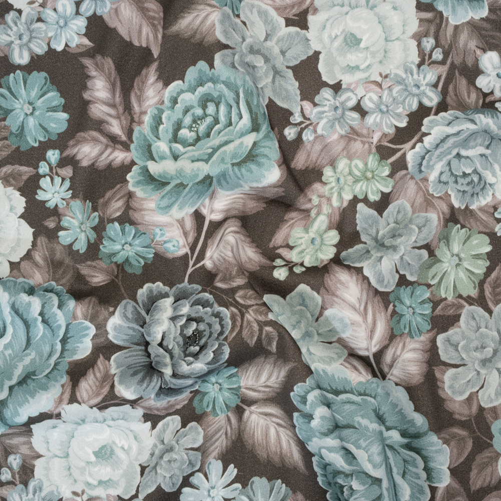 Brushed Cotton Woven – Light Blue, Seafoam and Taupe Flower Garden – Mood Exclusive Soft Bloom Print Brushed Cotton Woven – Light Blue, Seafoam and Taupe Flower Garden – Mood Exclusive Soft Bloom Print