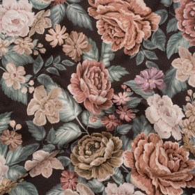 Brushed Cotton Woven – Light Pink, Soft Green and Black Flower Garden – Mood Exclusive Soft Bloom Print Brushed Cotton Woven – Light Pink, Soft Green and Black Flower Garden – Mood Exclusive Soft Bloom Print