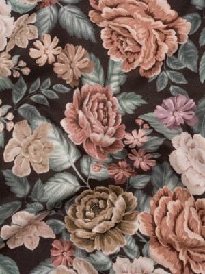 Brushed Cotton Woven – Light Pink, Soft Green and Black Flower Garden – Mood Exclusive Soft Bloom Print Brushed Cotton Woven – Light Pink, Soft Green and Black Flower Garden – Mood Exclusive Soft Bloom Print