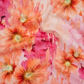 Brushed Cotton Woven – Pink and Orange Melting Flowers – Mood Exclusive Darling Daydream Print Brushed Cotton Woven – Pink and Orange Melting Flowers – Mood Exclusive Darling Daydream Print