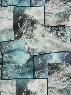 Brushed Cotton Woven – Blue and Gray Ocean Waves Collage – Mood Exclusive Currents & Cursive Print Brushed Cotton Woven – Blue and Gray Ocean Waves Collage – Mood Exclusive Currents & Cursive Print