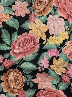 Brushed Cotton Woven – Coral Pink, Yellow and Green Flowers on Black – Mood Exclusive Briar Lane Print Brushed Cotton Woven – Coral Pink, Yellow and Green Flowers on Black – Mood Exclusive Briar Lane Print