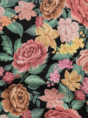 Brushed Cotton Woven – Coral Pink, Yellow and Green Flowers on Black – Mood Exclusive Briar Lane Print Brushed Cotton Woven – Coral Pink, Yellow and Green Flowers on Black – Mood Exclusive Briar Lane Print