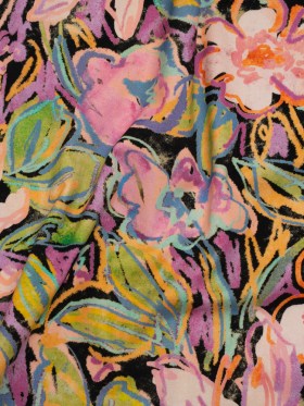 Brushed Cotton Woven – Pink, Floral Purple and Bright Green Chalk Drawing Flowers – Mood Exclusive Chalkboard Blossoms Print Brushed Cotton Woven – Pink, Floral Purple and Bright Green Chalk Drawing Flowers – Mood Exclusive Chalkboard Blossoms Print