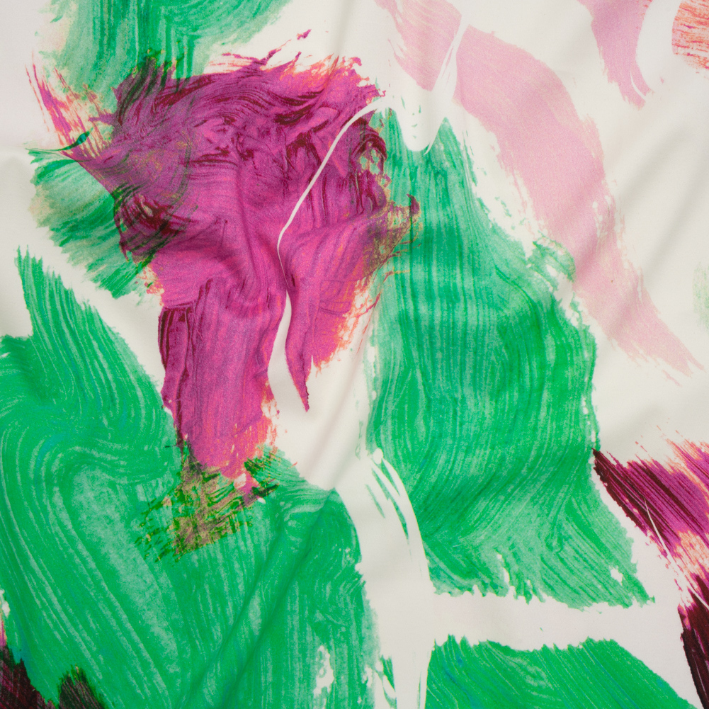 Brushed Cotton Woven – Emerald, Fuchsia and Pale Pink Big Brush Strokes – Mood Exclusive Color Study Print Brushed Cotton Woven – Emerald, Fuchsia and Pale Pink Big Brush Strokes – Mood Exclusive Color Study Print