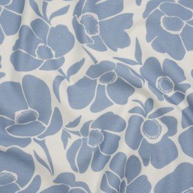 Brushed Cotton Woven – Blue and Off White Simple Poppies – Mood Exclusive Poppy Impressions Print Brushed Cotton Woven – Blue and Off White Simple Poppies – Mood Exclusive Poppy Impressions Print