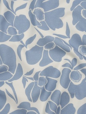 Brushed Cotton Woven – Blue and Off White Simple Poppies – Mood Exclusive Poppy Impressions Print Brushed Cotton Woven – Blue and Off White Simple Poppies – Mood Exclusive Poppy Impressions Print
