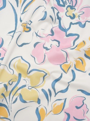 Brushed Cotton Woven – Baby Pink, Light Blue and Creamsicle Ink Brush Flowers – Mood Exclusive Pastel Botanica Print Brushed Cotton Woven – Baby Pink, Light Blue and Creamsicle Ink Brush Flowers – Mood Exclusive Pastel Botanica Print