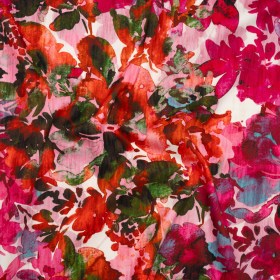 Brushed Cotton Woven – Fuchsia Pink, Red and Light Blue Striated Painted Flowers – Mood Exclusive Painterโs Bouquet Print Brushed Cotton Woven – Fuchsia Pink, Red and Light Blue Striated Painted Flowers – Mood Exclusive Painterโs Bouquet Print