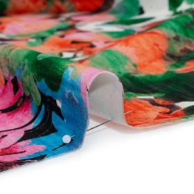 Brushed Cotton Woven – Pink, Blue and Orange Striated Painted Flowers – Mood Exclusive Painterโs Bouquet Print Brushed Cotton Woven – Pink, Blue and Orange Striated Painted Flowers – Mood Exclusive Painterโs Bouquet Print
