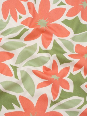 Brushed Cotton Woven – Coral Rose, Sage and Basil Green Flat Flowers – Mood Exclusive Bloom Block Print Brushed Cotton Woven – Coral Rose, Sage and Basil Green Flat Flowers – Mood Exclusive Bloom Block Print