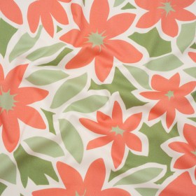 Brushed Cotton Woven – Coral Rose, Sage and Basil Green Flat Flowers – Mood Exclusive Bloom Block Print Brushed Cotton Woven – Coral Rose, Sage and Basil Green Flat Flowers – Mood Exclusive Bloom Block Print
