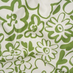 Brushed Cotton Woven – Green and Off White Flower Doodles – Mood Exclusive Sweet Scribbles Print Brushed Cotton Woven – Green and Off White Flower Doodles – Mood Exclusive Sweet Scribbles Print