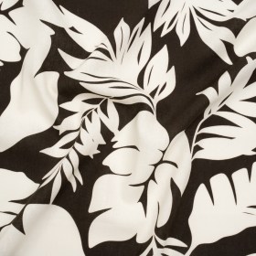 Linen and Rayon Woven – Chocolate Brown and Ivory Leaf Silhouettes – Mood Exclusive Neutral Nature Print Linen and Rayon Woven – Chocolate Brown and Ivory Leaf Silhouettes – Mood Exclusive Neutral Nature Print