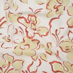 Linen and Rayon Woven – Pale Yellow, Muted Red and Off White Ink Brush Flowers – Mood Exclusive Pastel Botanica Print Linen and Rayon Woven – Pale Yellow, Muted Red and Off White Ink Brush Flowers – Mood Exclusive Pastel Botanica Print