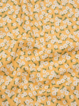 Brushed Cotton Woven – White, Sunny Yellow and Green Scattered Daisies – Mood Exclusive Daisy Daze Print Brushed Cotton Woven – White, Sunny Yellow and Green Scattered Daisies – Mood Exclusive Daisy Daze Print