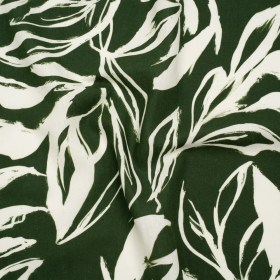 Linen and Rayon Woven – Forest Green and Cream Sketched Flowers – Mood Exclusive Sketchbook Garden Print Linen and Rayon Woven – Forest Green and Cream Sketched Flowers – Mood Exclusive Sketchbook Garden Print