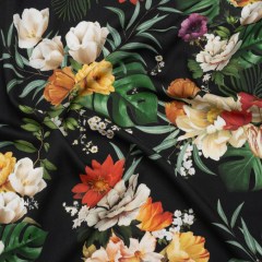 Rayon Challis – Red, Yellow and Green Tropical Flowers – Mood Exclusive Island Bloom Print Rayon Challis – Red, Yellow and Green Tropical Flowers – Mood Exclusive Island Bloom Print