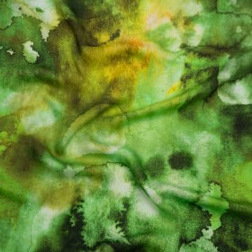 Rayon Challis – Lime Green, Sunny Orange and Olive Abstract Tie Dye – Mood Exclusive Pigment Pulse Print Rayon Challis – Lime Green, Sunny Orange and Olive Abstract Tie Dye – Mood Exclusive Pigment Pulse Print