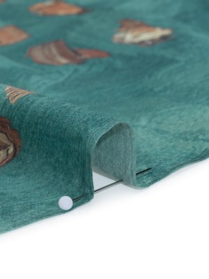 Silk Crepe de Chine Panel Made in Italy – Teal, Off White and Burnt Orange Impasto Flower Petals and Old Lace – Deadstock Silk Crepe de Chine Panel Made in Italy – Teal, Off White and Burnt Orange Impasto Flower Petals and Old Lace – Deadstock